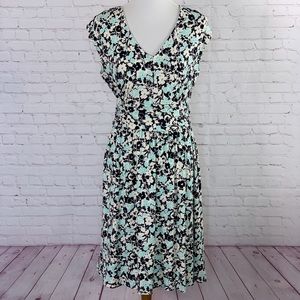 L.L. Bean Floral Knit Dress Size Medium Reg